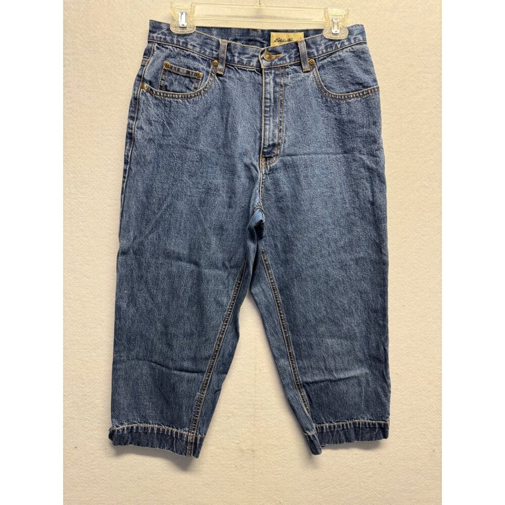 Eddie Bauer Womens Blue Denim Jeans Size 10 Mid-Rise Straight-Leg 100% Cotton